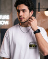 T.T. Men OversizedGraaphic Printed T-Shirt White