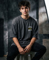 T.T. Men OversizedGraaphic Printed T-Shirt Anthra Melange