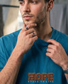 T.T. Men OversizedGraaphic Printed T-Shirt Teal Blue