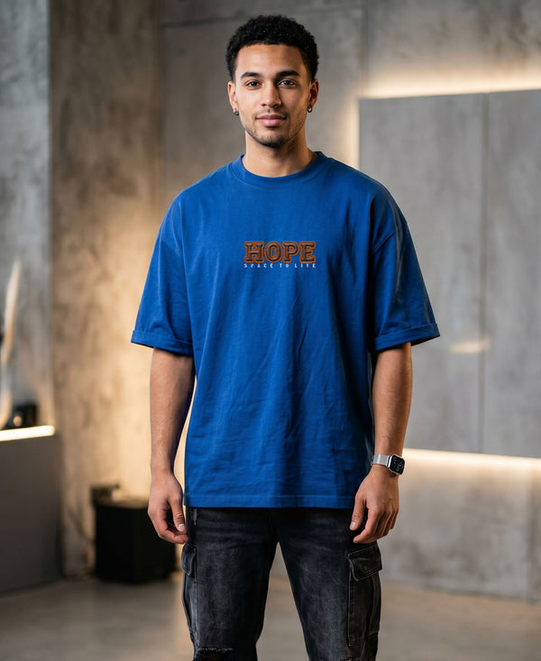 T.T. Men OversizedGraaphic Printed T-Shirt Royal Blue