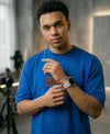 T.T. Men OversizedGraaphic Printed T-Shirt Royal Blue