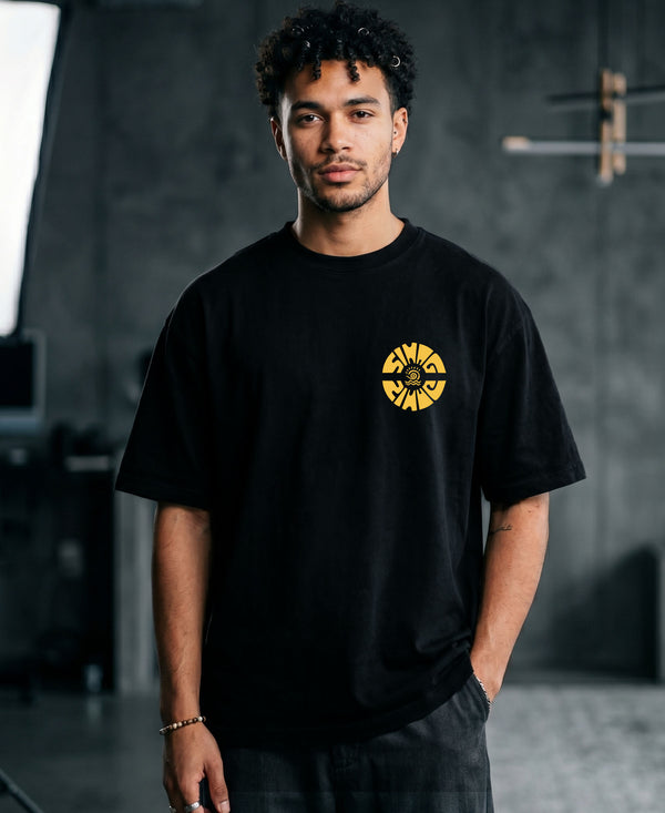 T.T. Men OversizedGraaphic Printed T-Shirt Black