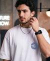 T.T. Men OversizedGraaphic Printed T-Shirt White