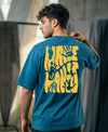 T.T. Men OversizedGraaphic Printed T-Shirt Teal Blue