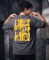 T.T. Men OversizedGraaphic Printed T-Shirt Anthra Melange