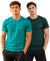 Hiflyers Men Regular Fit Cotton Round Neck T-Shirt |Pack Of 2|Teal Blue,Green