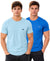 Hiflyers Men Regular Fit Cotton Round Neck T-Shirt |Pack Of 2|Light Blue,Blue
