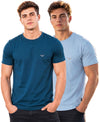 Hiflyers Men Regular Fit Cotton Round Neck T-Shirt |Pack Of 2|Airforce,Baby Blue