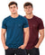 Hiflyers Men Regular Fit Cotton Round Neck T-Shirt |Pack Of 2|Airforce,Maroon