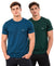 Hiflyers Men Regular Fit Cotton Round Neck T-Shirt |Pack Of 2|Airforce,Green