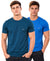 Hiflyers Men Regular Fit Cotton Round Neck T-Shirt |Pack Of 2|Airforce,Blue