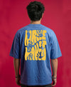 T.T. Men OversizedGraaphic Printed T-Shirt Sky Blue
