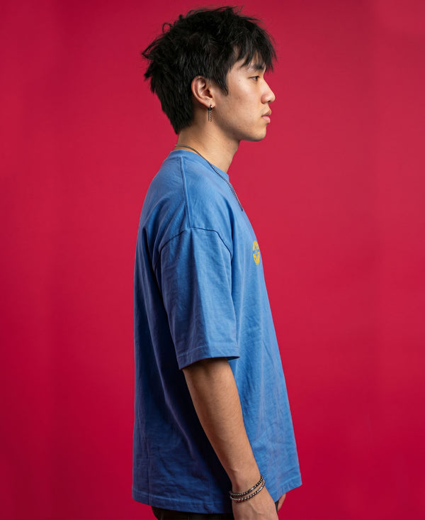 T.T. Men OversizedGraaphic Printed T-Shirt Sky Blue