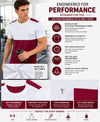 T.T. Men Dri-Fit Cut & Sew Design T-ShirtPack Of 1 Maroon-White