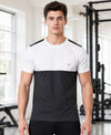 T.T. Men Dri-Fit Cut & Sew Design T-ShirtPack Of 1 Dark Grey-White