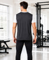 T.T. Men Dri-Fit Cut & Sew Design T-ShirtPack Of 1 Dark Grey-White