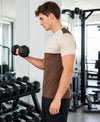T.T. Men Dri-Fit Cut & Sew Design T-ShirtPack Of 1 Brown-Beige