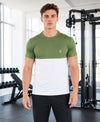T.T. Men Dri-Fit Cut & Sew Design T-ShirtPack Of 1 White-Green