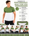 T.T. Men Dri-Fit Cut & Sew Design T-ShirtPack Of 1 White-Green