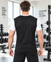 T.T. Men Dri-Fit Cut & Sew Design T-ShirtPack Of 1 Black-White
