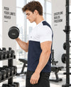T.T. Men Dri-Fit Cut & Sew Design T-ShirtPack Of 1 Navy-White