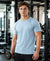Hiflyers Men Regular Fit Cotton Round Neck T-ShirtBaby Blue