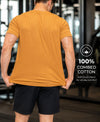 Hiflyers Men Regular Fit Cotton Round Neck T-ShirtMustard