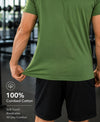 Hiflyers Men Regular Fit Cotton Round Neck T-ShirtOlive
