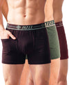 T.T. Jazzz Men’S Cotton Trunk With Outer Pocket|Pack Of 3|Dark Brown,Green,Maroon