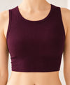 T.T. Women|Ribbed Crop Top|Sleeveless Round Neck Slim Fit Aesthetic Streetwear Top|Stretchable Cotton Fabric|Tshirt|Top||Plum