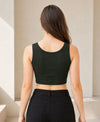 T.T. Women|Ribbed Crop Top|Sleeveless Round Neck Slim Fit Aesthetic Streetwear Top|Stretchable Cotton Fabric|Tshirt|Top||Olive