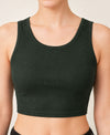 T.T. Women|Ribbed Crop Top|Sleeveless Round Neck Slim Fit Aesthetic Streetwear Top|Stretchable Cotton Fabric|Tshirt|Top||Olive