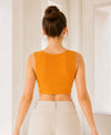 T.T. Women|Ribbed Crop Top|Sleeveless Round Neck Slim Fit Aesthetic Streetwear Top|Stretchable Cotton Fabric|Tshirt|Top||Mustard