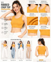 T.T. Women|Ribbed Crop Top|Sleeveless Round Neck Slim Fit Aesthetic Streetwear Top|Stretchable Cotton Fabric|Tshirt|Top||Mustard