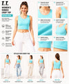 T.T. Women|Ribbed Crop Top|Sleeveless Round Neck Slim Fit Aesthetic Streetwear Top|Stretchable Cotton Fabric|Tshirt|Top||Mint