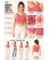 T.T. Women|Ribbed Crop Top|Sleeveless Round Neck Slim Fit Aesthetic Streetwear Top|Stretchable Cotton Fabric|Tshirt|Top||Apricot