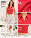 T.T. Women|Slim Fit Ribbed Tank Top|Stretchable Cotton Rib Fabric| Trendy High Street Casual & Office Wear Sleeveless Crop Tee|Desire Rib Polo Tshirt For Women||Carrot