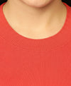 T.T. Women|Stylish Crop Top|Ribbed Slim Fit Full Sleeve Round Neck Trendy Casual Wear Top|Stretchable Cotton Fabric|Tshirt|Top||Coral