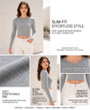 T.T. Women|Stylish Crop Top|Ribbed Slim Fit Full Sleeve Round Neck Trendy Casual Wear Top|Stretchable Cotton Fabric|Tshirt|Top||Grey Melange