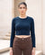 T.T. Women|Stylish Crop Top|Ribbed Slim Fit Full Sleeve Round Neck Trendy Casual Wear Top|Stretchable Cotton Fabric|Tshirt|Top||Denim
