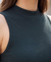 T.T. Women|Ribbed Crop Top|Sleeveless High Neck Slim Fit Aesthetic Streetwear Top|Stretchable Cotton Fabric|Tshirt|Top||Dark Green