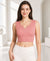T.T. Women|Ribbed Crop Top|Sleeveless Notch Neck Slim Fit Aesthetic Streetwear Top|Stretchable Cotton Fabric|Tshirt|Top||Peach