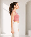 T.T. Women|Ribbed Crop Top|Sleeveless Notch Neck Slim Fit Aesthetic Streetwear Top|Stretchable Cotton Fabric|Tshirt|Top||Peach