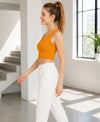 T.T. Women|Ribbed Crop Top|Sleeveless Notch Neck Slim Fit Aesthetic Streetwear Top|Stretchable Cotton Fabric|Tshirt|Top||Mustard
