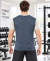 T.T. Men Dri-Fit Cut & Sew Design T-Shirt|Pack Of 1 Dark Grey-Beige