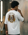 T.T. Men Oversized Graphic Printed T-Shirt Grey Melange
