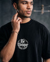 T.T. Men Oversized Graphic Printed T-Shirt Black