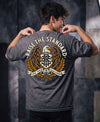 T.T. Men Oversized Graphic Printed T-Shirt Anthra Melange