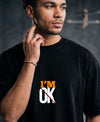 T.T. Men Oversized Graphic Printed T-Shirt Black