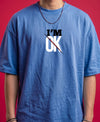 T.T. Men Oversized Graphic Printed T-Shirt Sky Blue